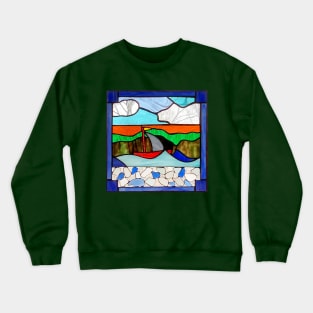 Stained glass boat Crewneck Sweatshirt